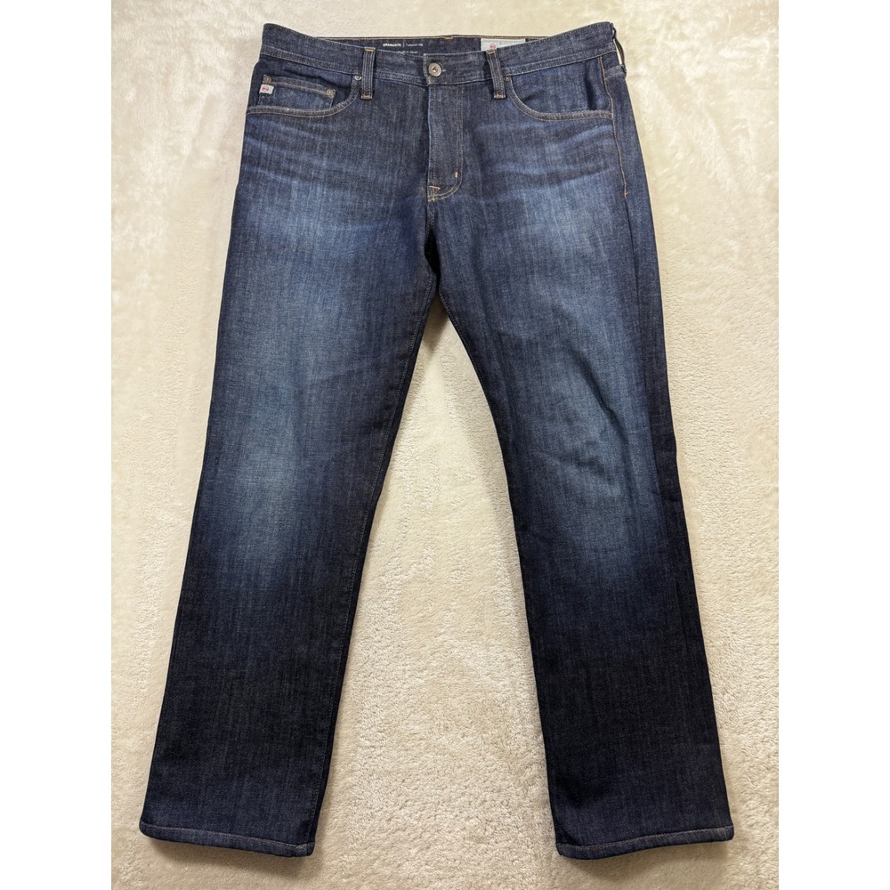 AG Adriano Goldschmied Mens Graduate Tailored Leg Dark Wash Jeans 34 Meas: 36x29
